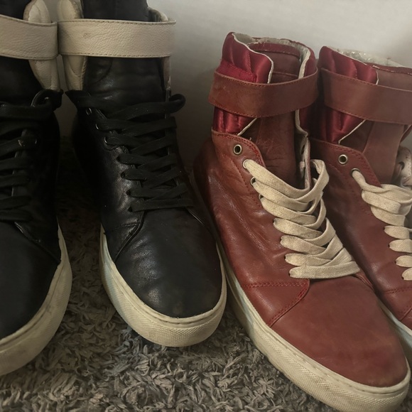 Red and black pair of Android Homme High tops - Picture 4 of 6